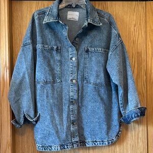 Oversized Denim Blue Jacket - Large